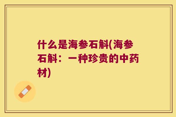 什么是海参石斛(海参石斛：一种珍贵的中药材)