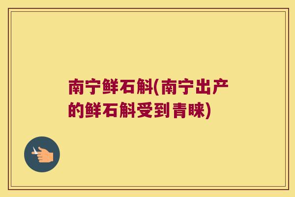 南宁鲜石斛(南宁出产的鲜石斛受到青睐)