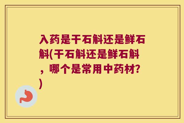 入药是干石斛还是鲜石斛(干石斛还是鲜石斛,哪个是常用材?) 入药是干石斛还是鲜石斛(干石斛还是鲜石斛,哪个是常用材?)