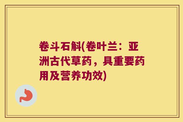 卷斗石斛(卷叶兰：亚洲古代草药，具重要药用及营养功效)