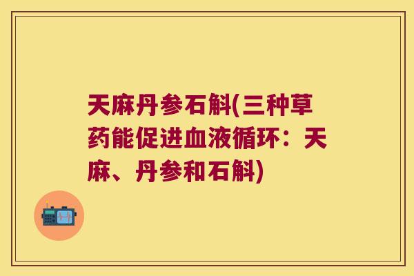 天麻丹参石斛(三种草药能促进血液循环：天麻、丹参和石斛)