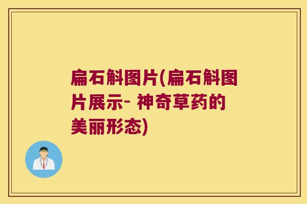 扁石斛图片(扁石斛图片展示- 神奇草药的美丽形态)