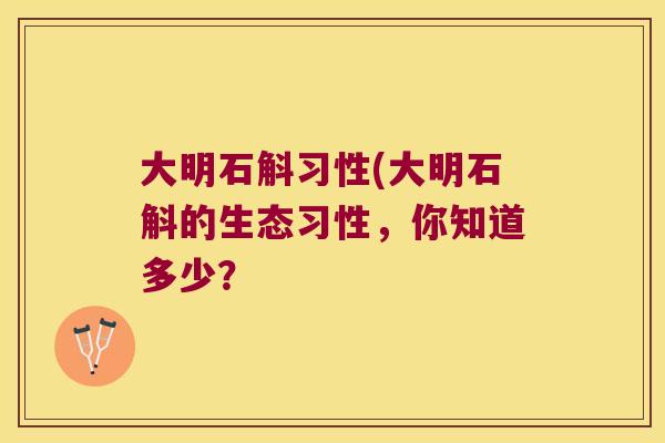 大明石斛习性(大明石斛的生态习性，你知道多少？