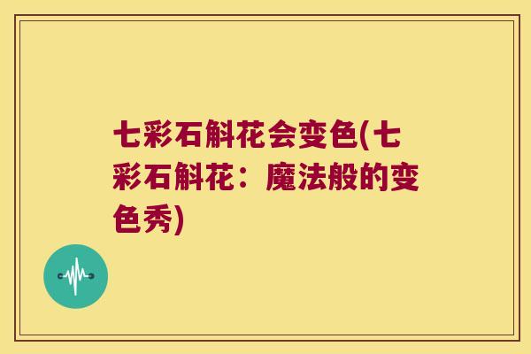 七彩石斛花会变色(七彩石斛花：魔法般的变色秀)