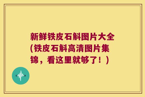 新鲜铁皮石斛图片大全(铁皮石斛高清图片集锦，看这里就够了！)
