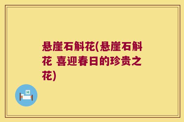 悬崖石斛花(悬崖石斛花 喜迎春日的珍贵之花) 悬崖石斛花(悬崖石斛花 喜迎春日的珍贵之花)