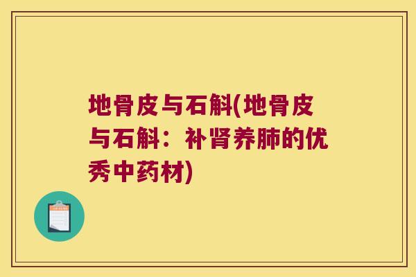 地骨皮与石斛(地骨皮与石斛：补肾养肺的优秀中药材)