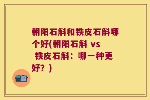 朝阳石斛和铁皮石斛哪个好(朝阳石斛 vs 铁皮石斛：哪一种更好？)