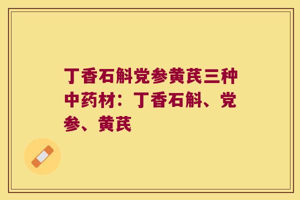 丁香石斛党参黄芪三种中药材：丁香石斛、党参、黄芪