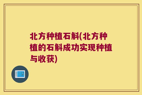 北方种植石斛(北方种植的石斛成功实现种植与收获)