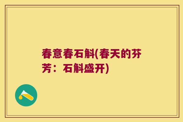 春意春石斛(春天的芬芳：石斛盛开)