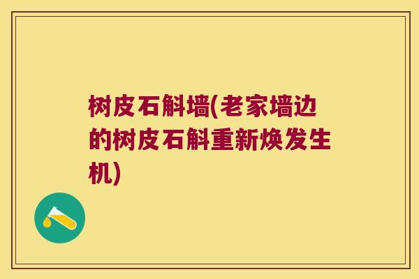 树皮石斛墙(老家墙边的树皮石斛重新焕发生机)
