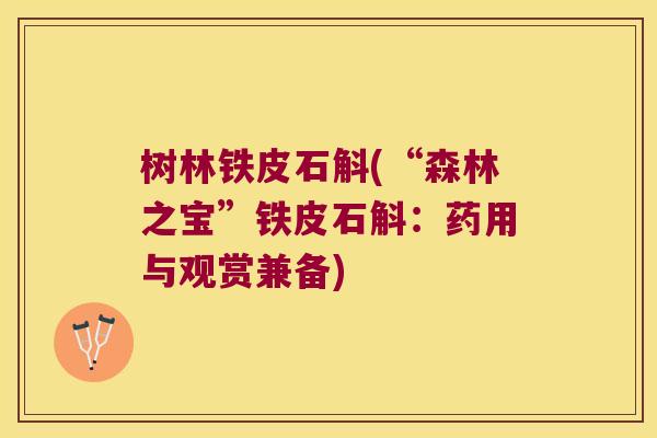 树林铁皮石斛(“森林之宝”铁皮石斛：药用与观赏兼备)