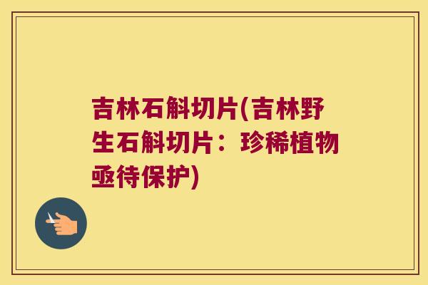 吉林石斛切片(吉林野生石斛切片：珍稀植物亟待保护)