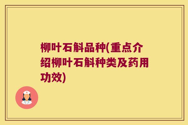 柳叶石斛品种(重点介绍柳叶石斛种类及药用功效)