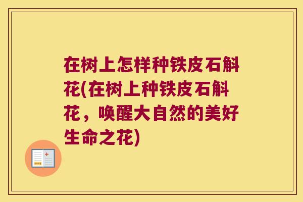 在树上怎样种铁皮石斛花(在树上种铁皮石斛花，唤醒大自然的美好生命之花)