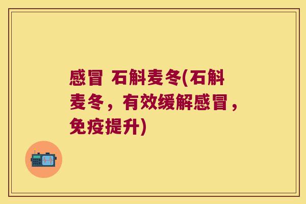  石斛麦冬(石斛麦冬，有效缓解，提升)