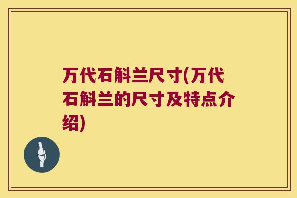 万代石斛兰尺寸(万代石斛兰的尺寸及特点介绍)