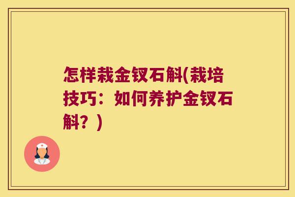 怎样栽金钗石斛(栽培技巧：如何养护金钗石斛？)