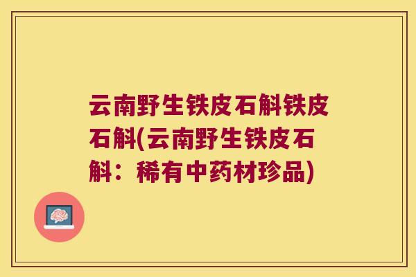 云南野生铁皮石斛铁皮石斛(云南野生铁皮石斛：稀有中药材珍品)