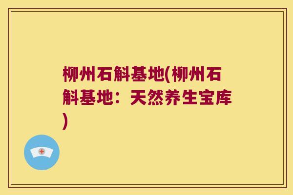 柳州石斛基地(柳州石斛基地：天然养生宝库)