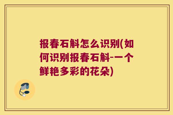 报春石斛怎么识别(如何识别报春石斛-一个鲜艳多彩的花朵)