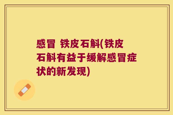  铁皮石斛(铁皮石斛有益于缓解症状的新发现)