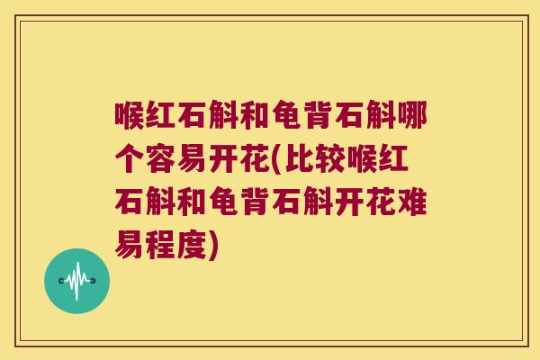 喉红石斛和龟背石斛哪个容易开花(比较喉红石斛和龟背石斛开花难易程度)