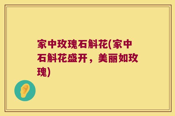 家中玫瑰石斛花(家中石斛花盛开，美丽如玫瑰)