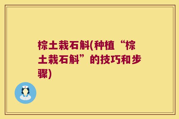 棕土栽石斛(种植“棕土栽石斛”的技巧和步骤)