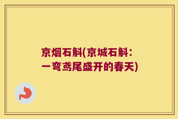 京烟石斛(京城石斛：一弯鸢尾盛开的春天)