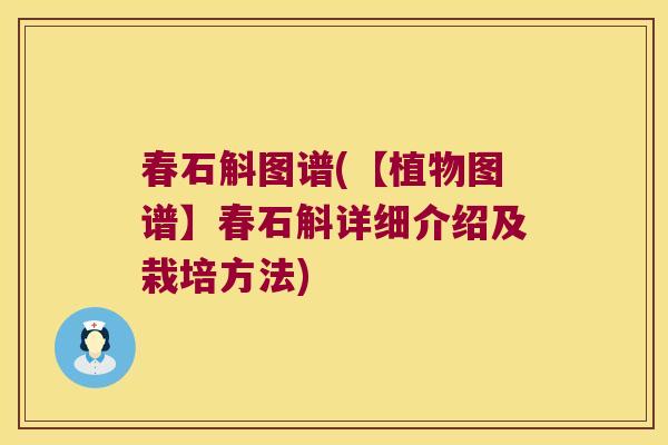 春石斛图谱(【植物图谱】春石斛详细介绍及栽培方法)