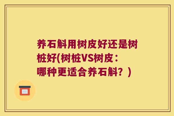 养石斛用树皮好还是树桩好(树桩VS树皮：哪种更适合养石斛？)