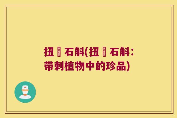 扭辮石斛(扭辮石斛：带刺植物中的珍品)