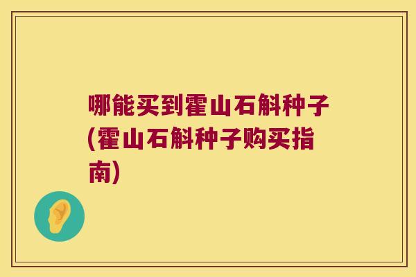 哪能买到霍山石斛种子(霍山石斛种子购买指南)