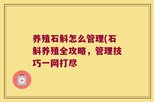 养殖石斛怎么管理(石斛养殖全攻略，管理技巧一网打尽