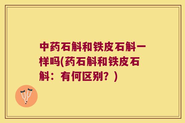 中药石斛和铁皮石斛一样吗(药石斛和铁皮石斛：有何区别？)