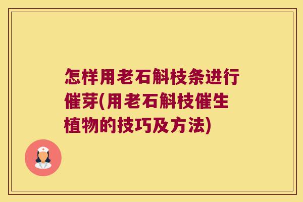 怎样用老石斛枝条进行催芽(用老石斛枝催生植物的技巧及方法) 怎样用老石斛枝条进行催芽(用老石斛枝催生植物的技巧及方法)