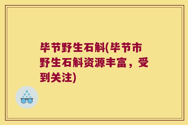 毕节野生石斛(毕节市野生石斛资源丰富，受到关注)