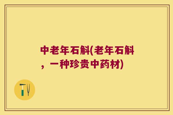 中老年石斛(老年石斛，一种珍贵中药材)