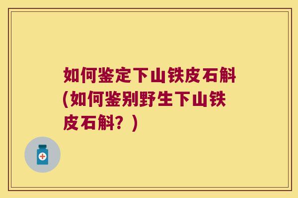 如何鉴定下山铁皮石斛(如何鉴别野生下山铁皮石斛？)