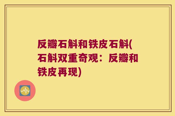 反瓣石斛和铁皮石斛(石斛双重奇观：反瓣和铁皮再现)