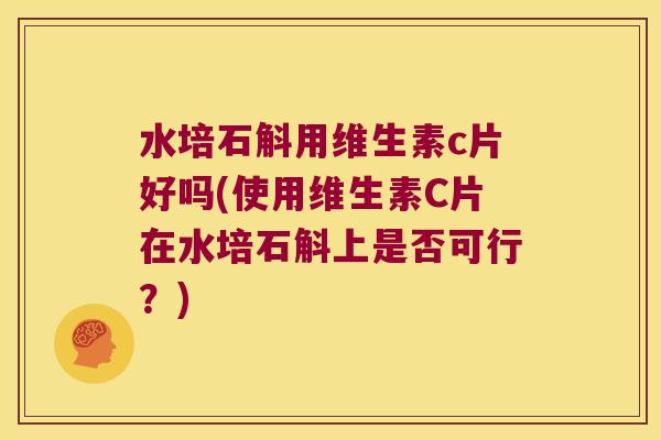 水培石斛用维生素c片好吗(使用维生素C片在水培石斛上是否可行？)