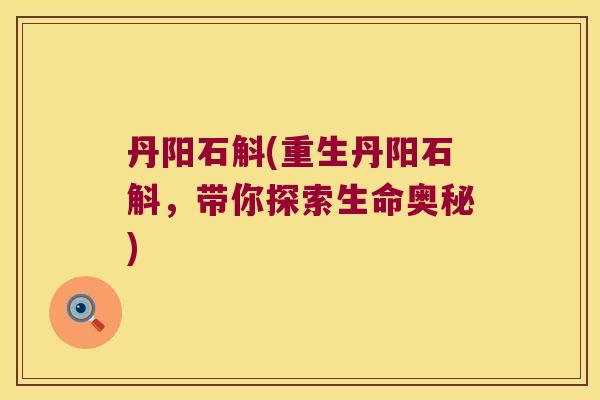 丹阳石斛(重生丹阳石斛，带你探索生命奥秘)