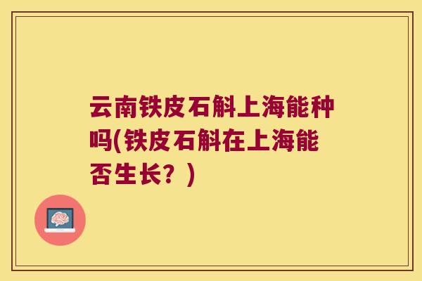云南铁皮石斛上海能种吗(铁皮石斛在上海能否生长？)