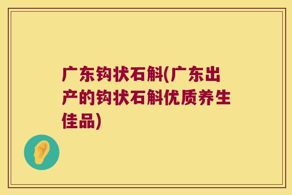 广东钩状石斛(广东出产的钩状石斛优质养生佳品)