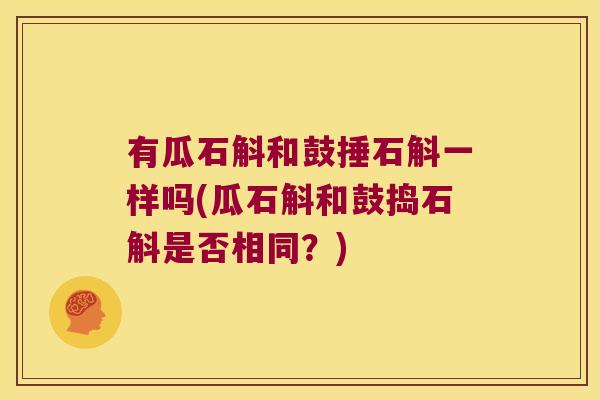有瓜石斛和鼓捶石斛一样吗(瓜石斛和鼓捣石斛是否相同？)