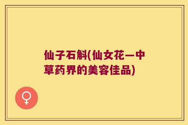 仙子石斛(仙女花—中草药界的美容佳品)