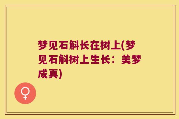 梦见石斛长在树上(梦见石斛树上生长：美梦成真)