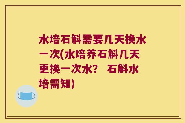 水培石斛需要几天换水一次(水培养石斛几天更换一次水？ 石斛水培需知)